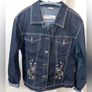 Vintage Women's Floral Beaded/Embroidered Denim Jacket